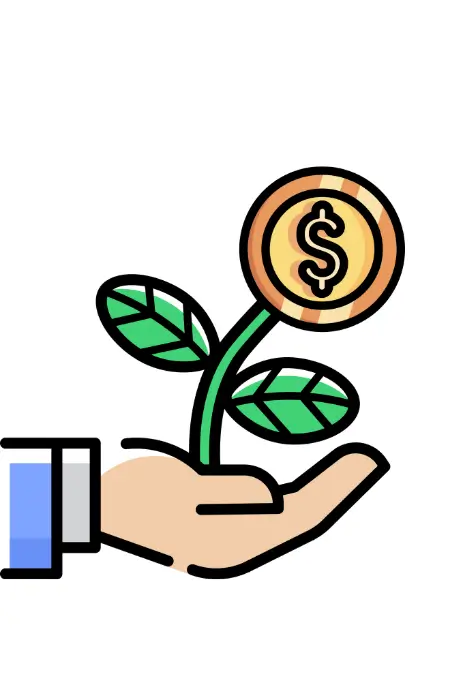 Apoio a empresas simbolizada por uma mão com uma planta a crescer como símbolo de incentivos para empresas